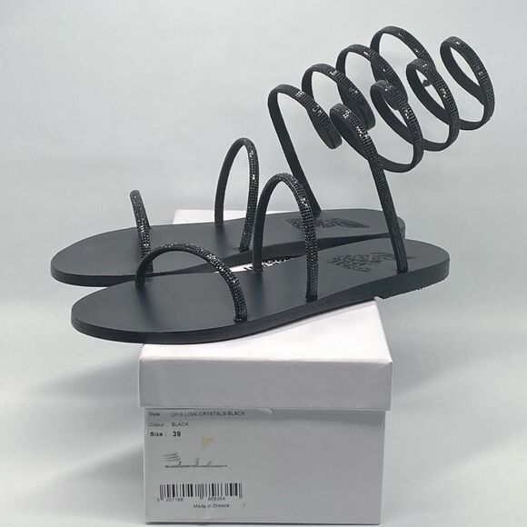ANCIENT GREEK SANDALS Ofis Low Crystal-Embellished Wraparound Sandals size 39 - Picture 13 of 15